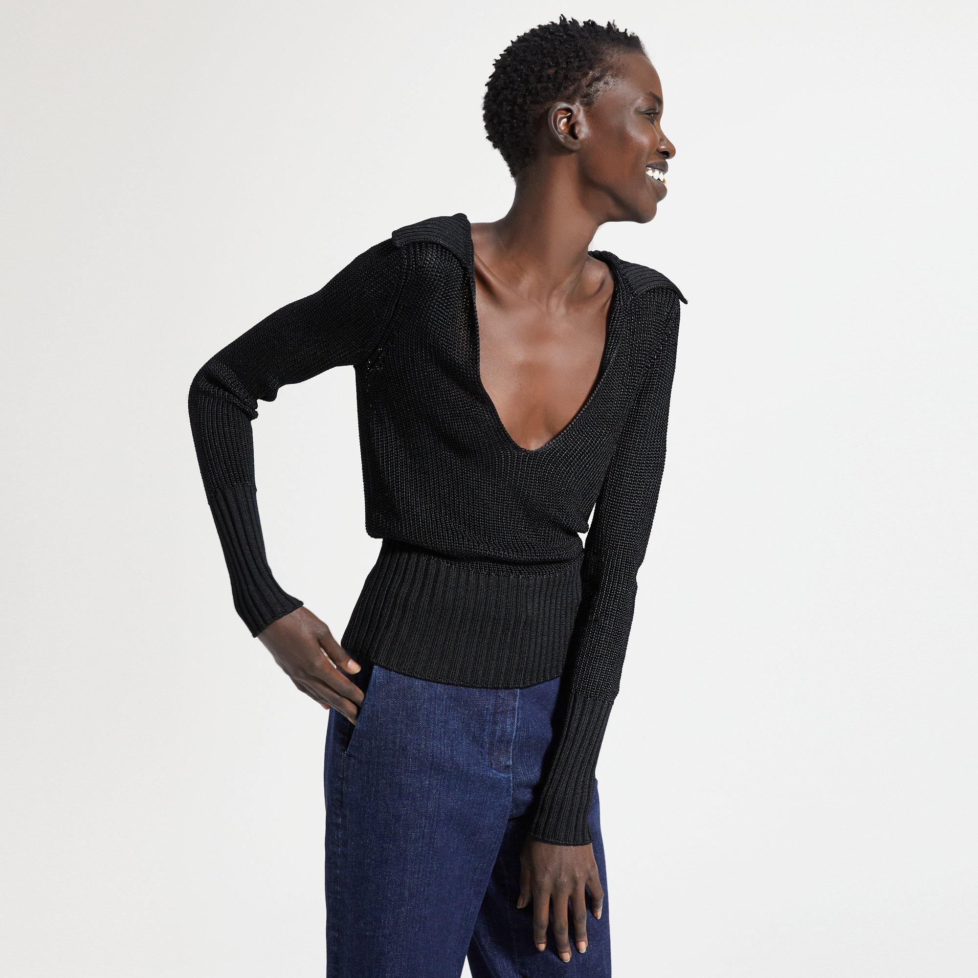 v neck sweater with collar