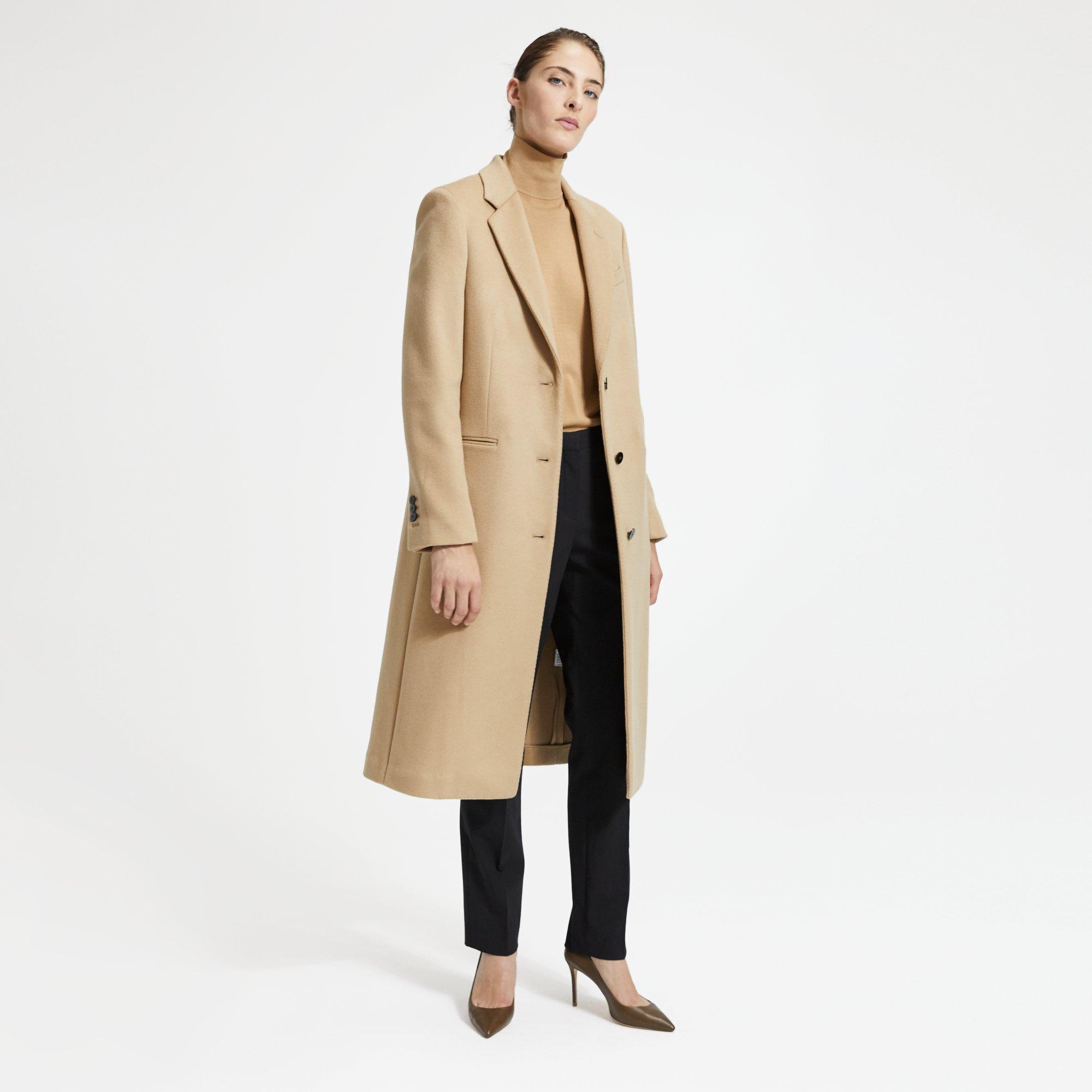 theory coat camel