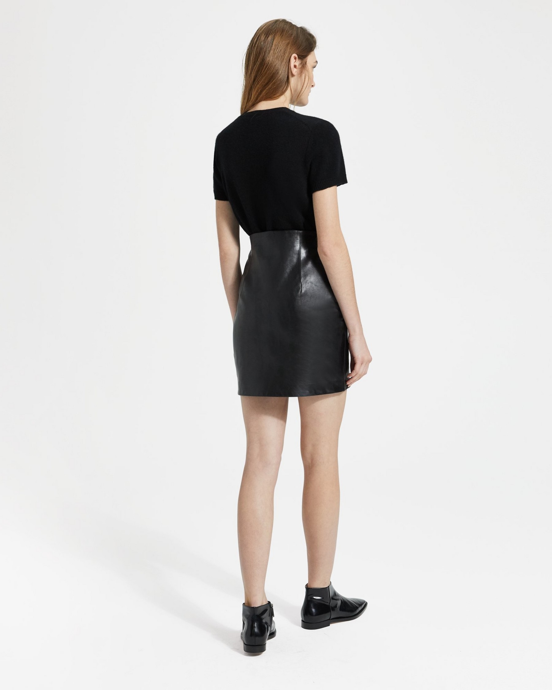Wax Leather Mini Skirt