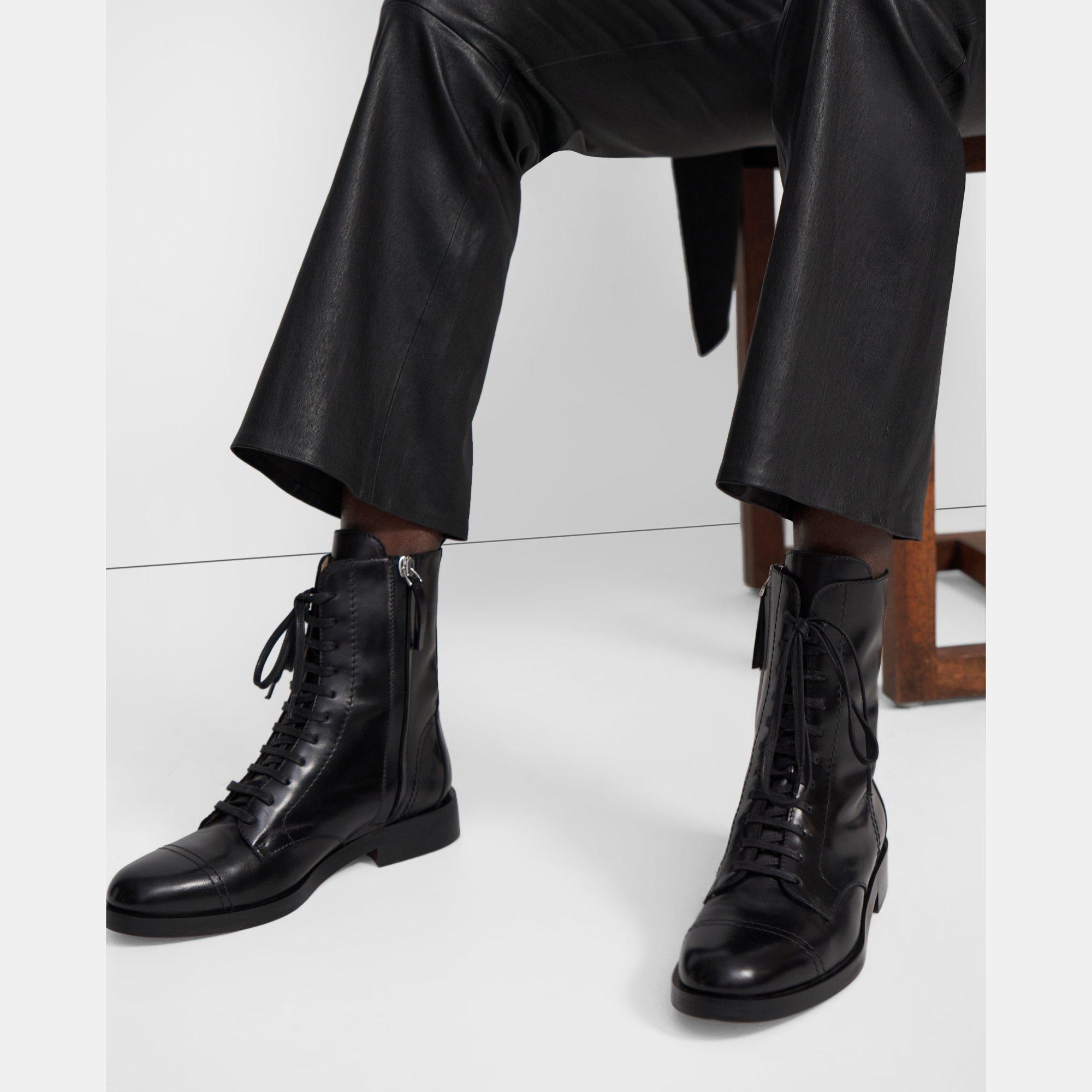 lace up boots leather womens