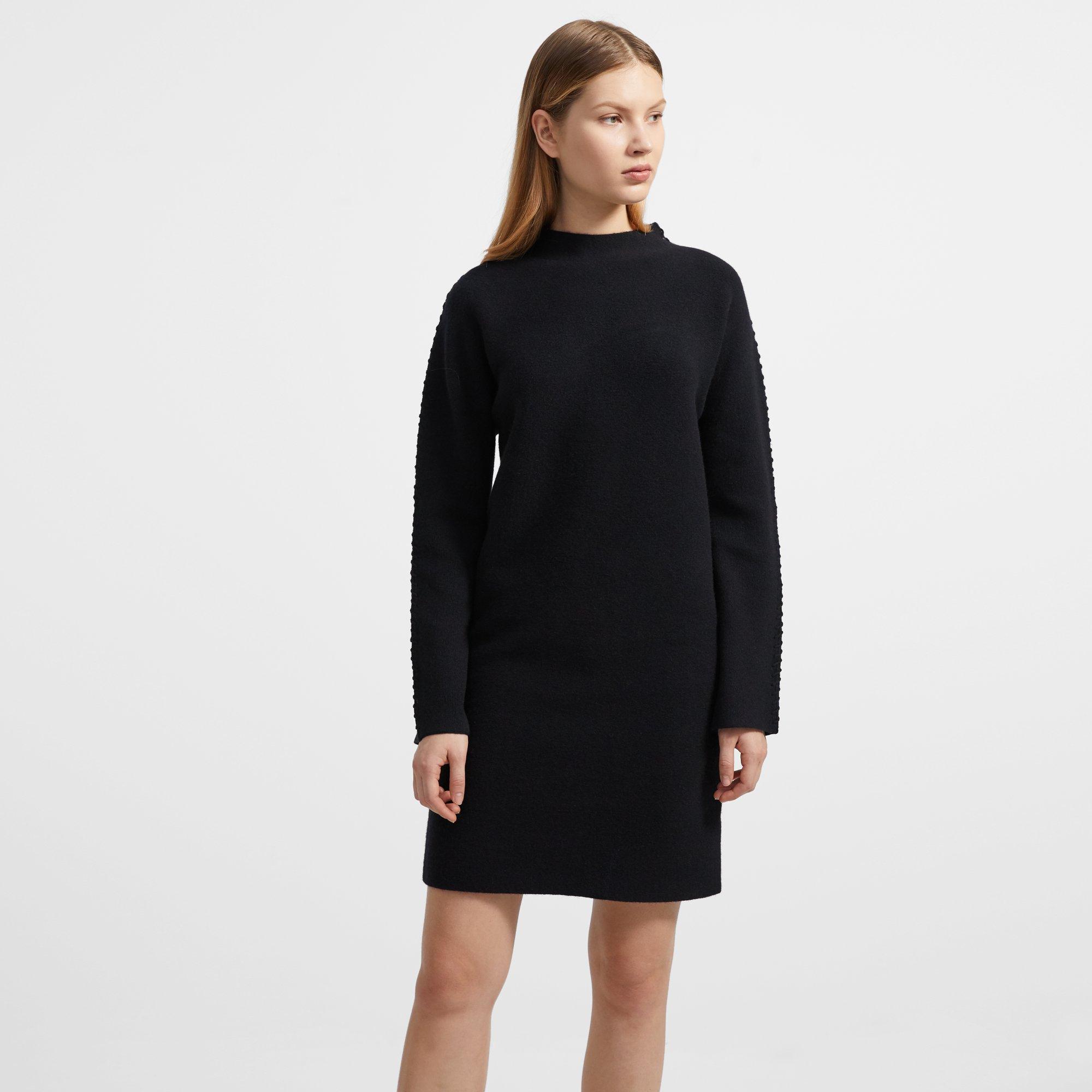 Kimono Turtleneck Dress in Felted Wool 