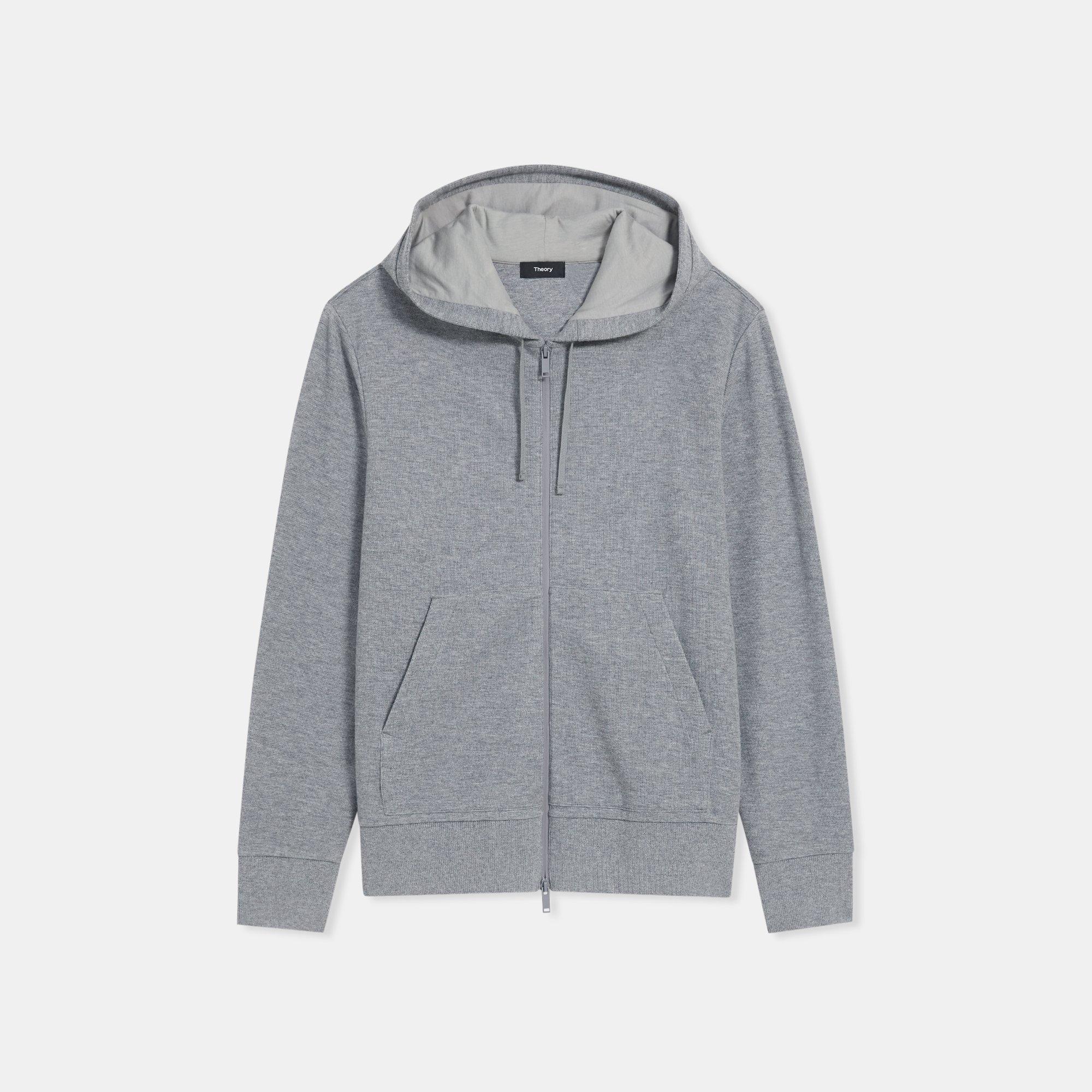 waffle knit zip hoodie