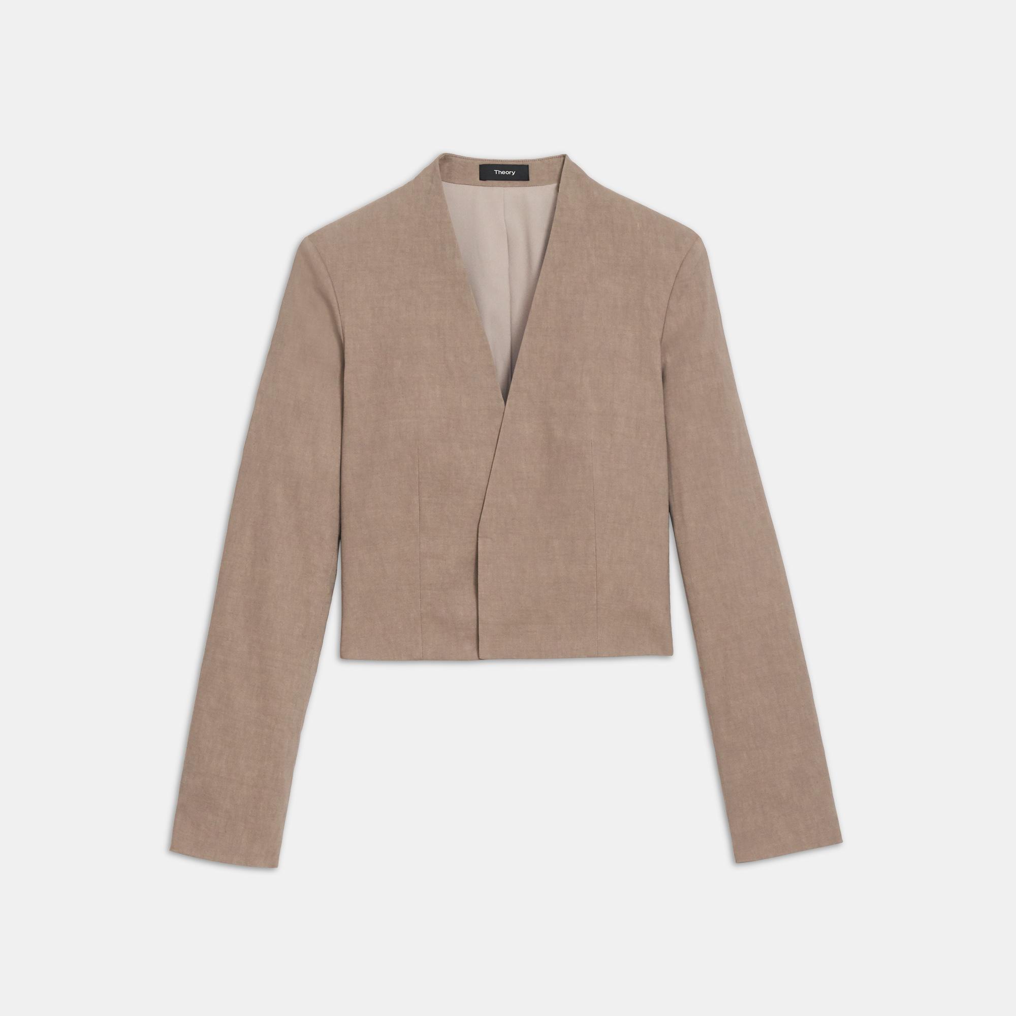 Collarless Blazer in Good Linen