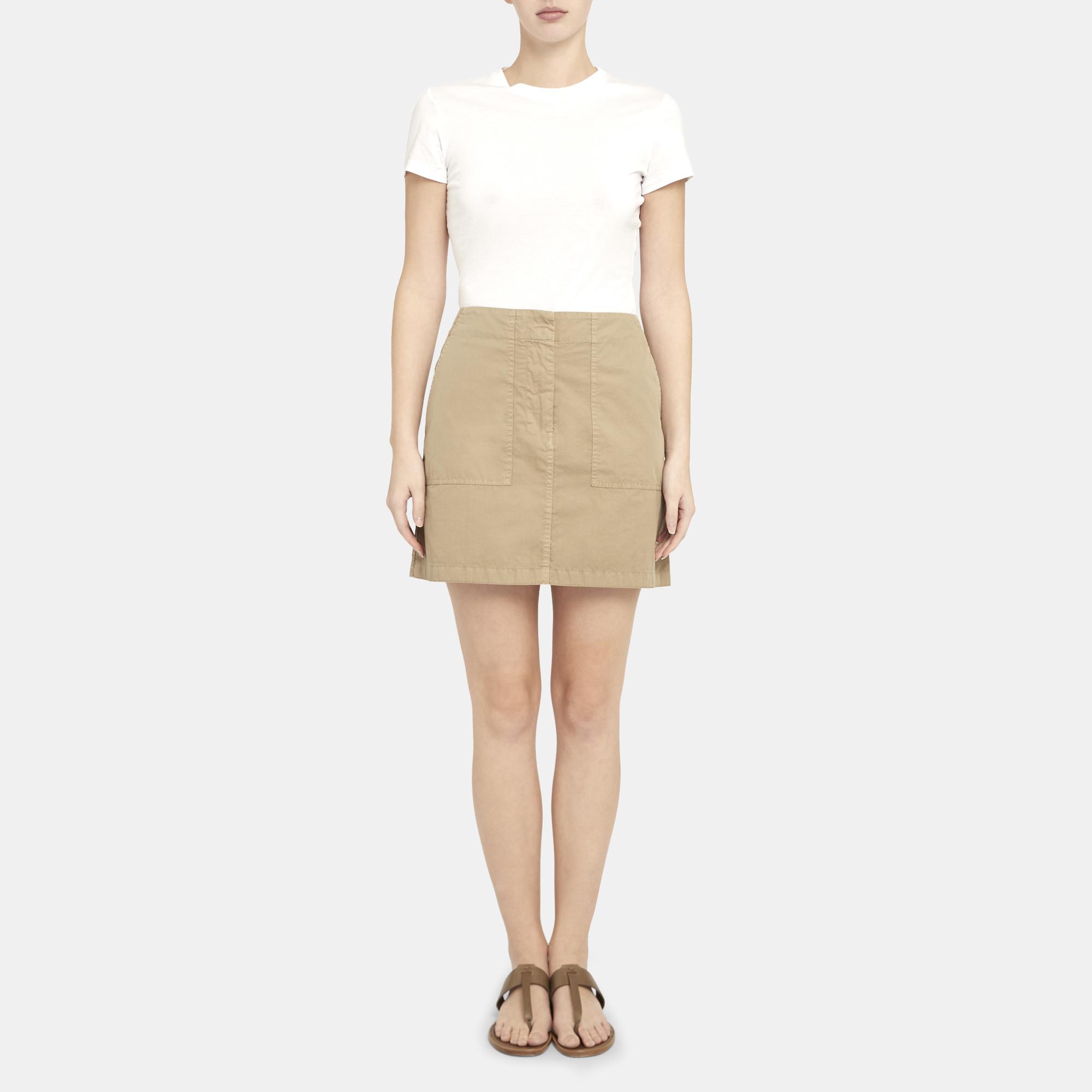 Garment Dyed Chino Utility Skirt | Theory