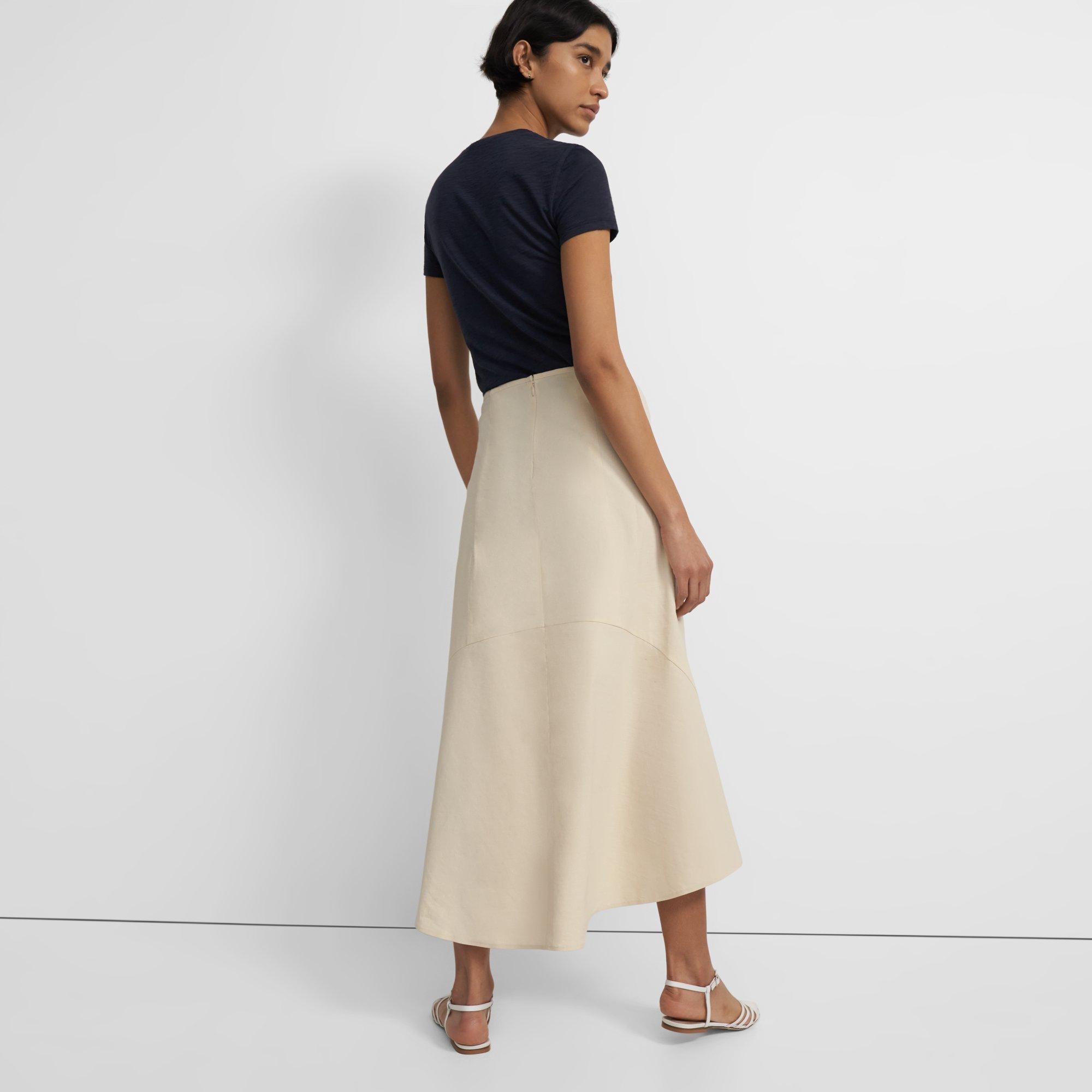 Good Linen High-Low Maxi Skirt | Theory
