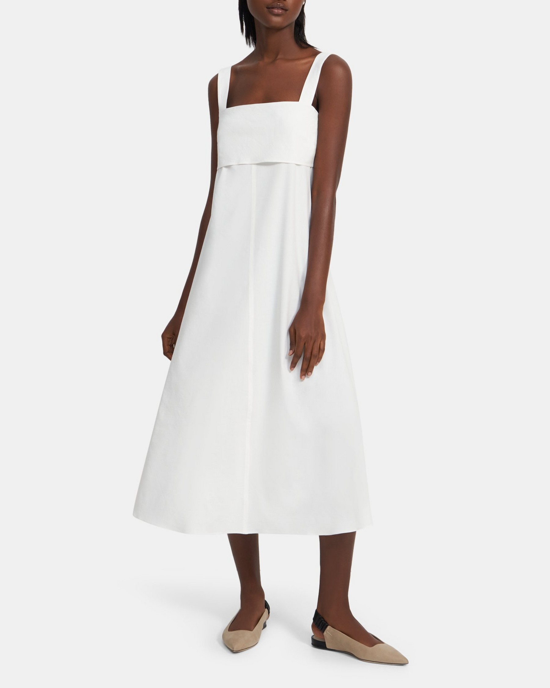theory.com | Tie-Back Dress in Good Linen